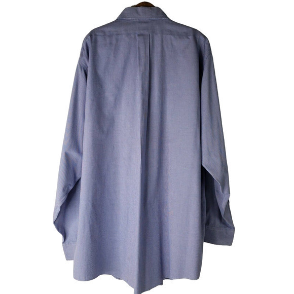 Brooks Brothers Button Up Shirt Mens 17.5 4/5 Long Sleeve Blue Check Cotton - Picture 3 of 13